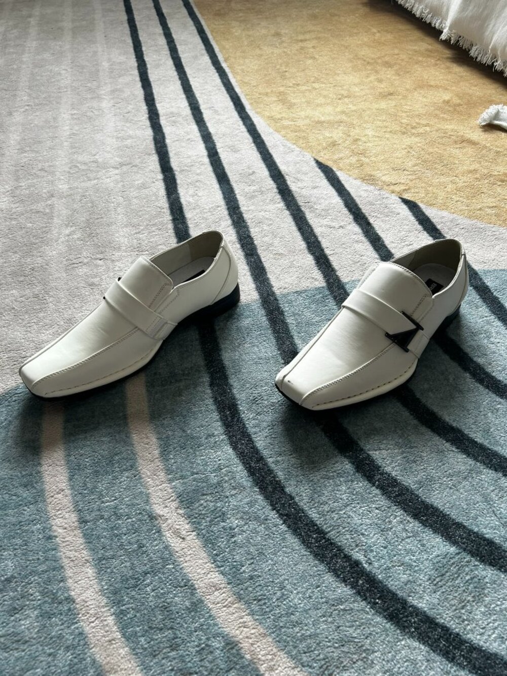Bruno Marc Men’s White Slip-On Dress Loafers